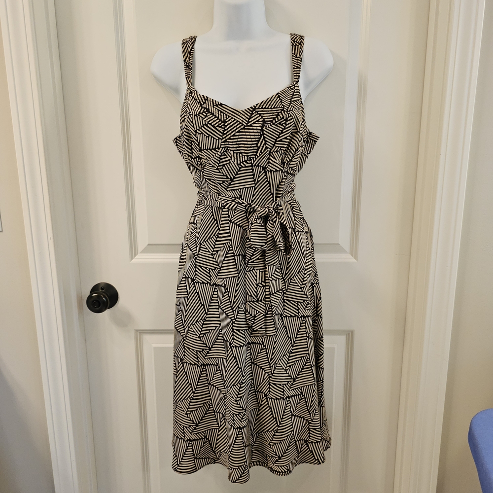 Ann Taylor Petites Women's Silk Brown Tan Sleeveless Sundress Size 6P